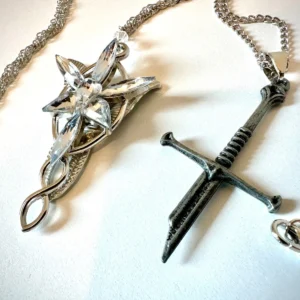 3x Lord Of The Rings LOTR Necklace Set: Evenstar Pendant, Narsil, Dwarves Key