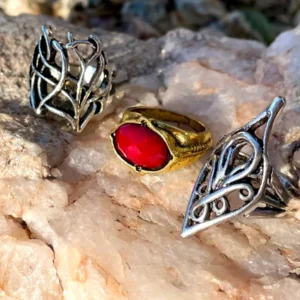 Elven and Gandalf Ring of Power Bundle | Fantasy Middle Earth | LOTR Ring Set
